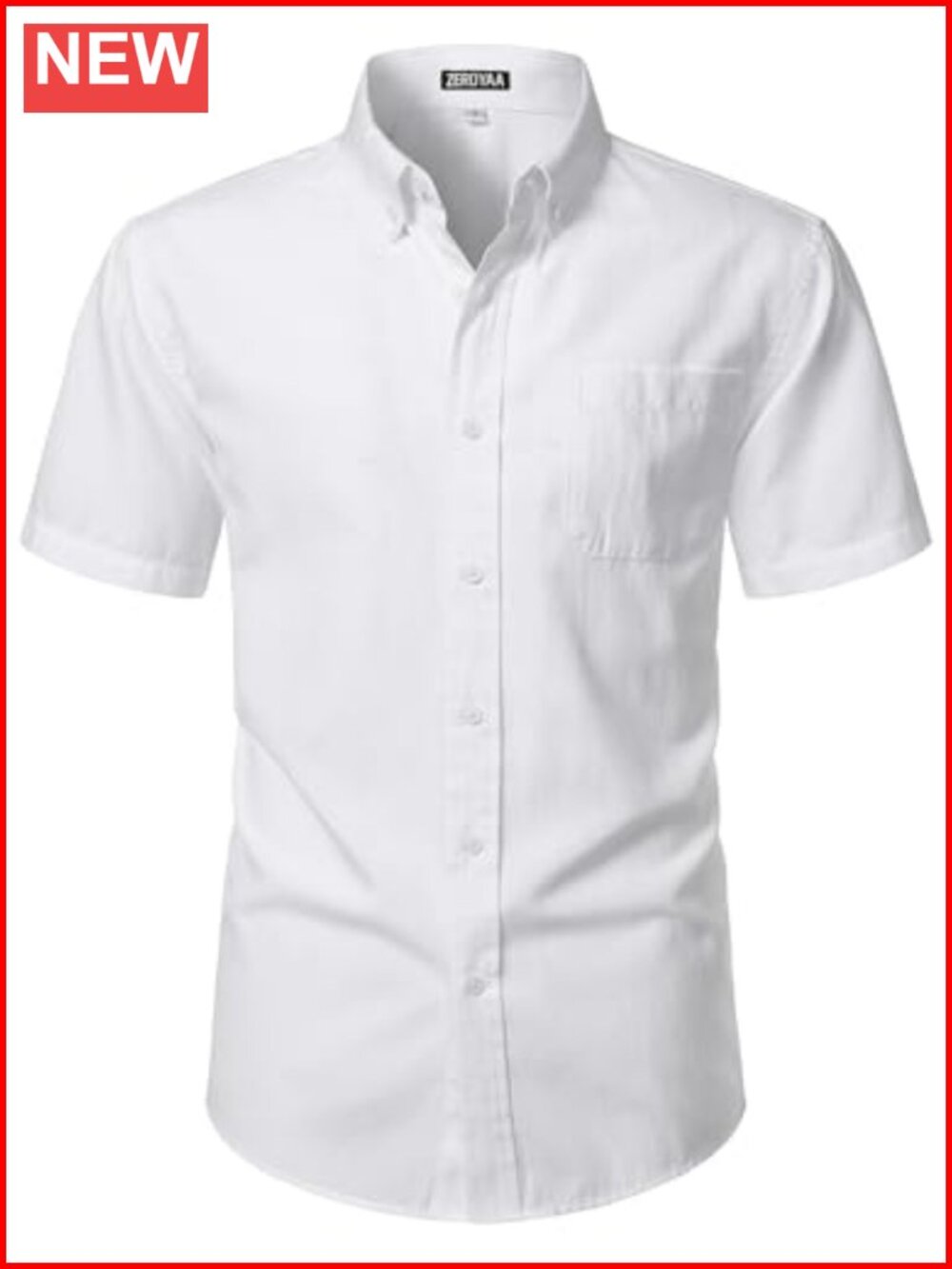 Men's Oxford Slim Fit Short Sleeve Button Down Dress Shirt